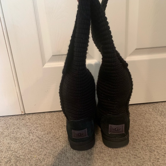 UGG Black Knit Boots Size 8 - Picture 5 of 7
